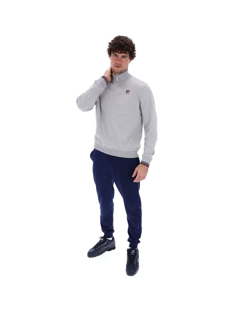 Fila Grey Ramy Quarter Zip 100% Cotton Sweatshirt - Image 3 of 5