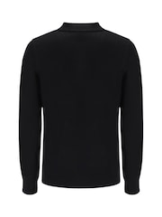 Fila Black Frank Knitted Long Sleeves Polo Shirt - Image 5 of 5