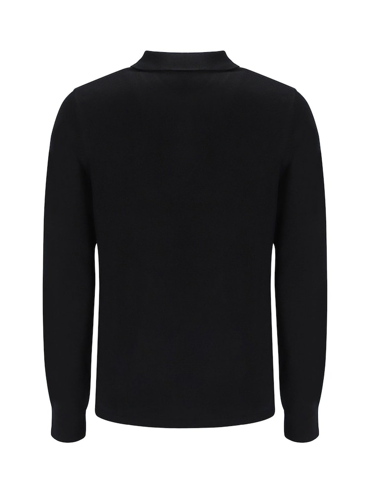 Fila Black Frank Knitted Long Sleeves Polo Shirt - Image 5 of 5