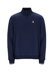 Fila Blue Ramy Quarter Zip 100% Cotton Sweatshirt - Image 4 of 5