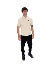 Fila Cream Louie Velour Polo Shirt - Image 3 of 5