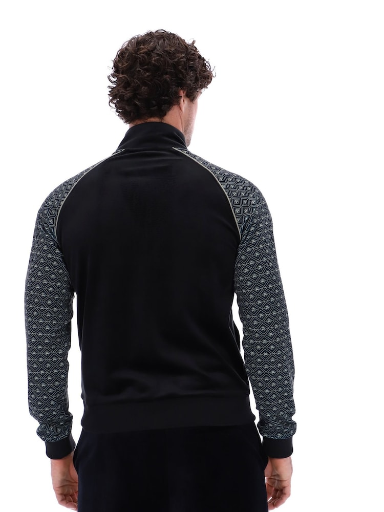 Fila Black Albero Velour Track Jacket - Image 2 of 4