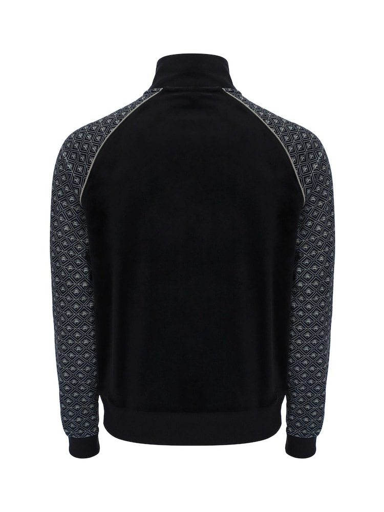 Fila Black Albero Velour Track Jacket - Image 4 of 4