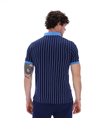 Fila Blue BB1 Striped 100% Cotton Polo Shirt - Image 2 of 5