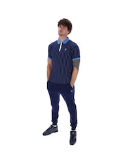 Fila Blue BB1 Striped 100% Cotton Polo Shirt - Image 3 of 5
