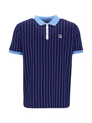 Fila Blue BB1 Striped 100% Cotton Polo Shirt - Image 4 of 5