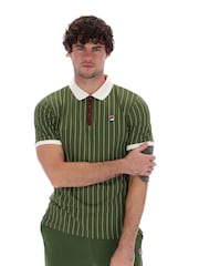 Fila Green BB1 Striped 100% Cotton Polo Shirt - Image 1 of 5