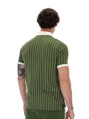 Fila Green BB1 Striped 100% Cotton Polo Shirt - Image 2 of 5