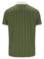 Fila Green BB1 Striped 100% Cotton Polo Shirt - Image 5 of 5