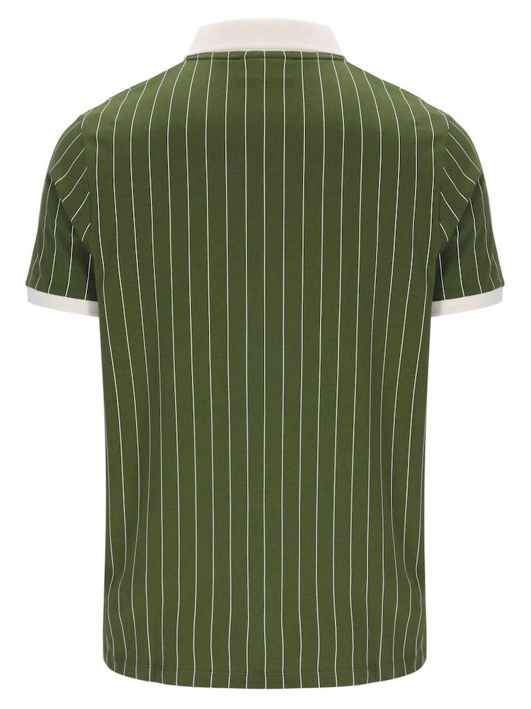 Fila Green BB1 Striped 100% Cotton Polo Shirt - Image 5 of 5