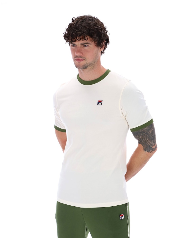 Fila Cream Marconi Ringer 100% Cotton T-Shirt - Image 1 of 5