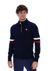 Fila Blue Harrison Knitted Quarter Zip Jumper - Image 1 of 5