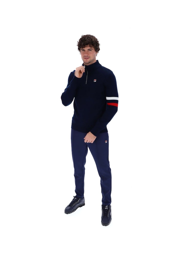 Fila Blue Harrison Knitted Quarter Zip Jumper - Image 3 of 5