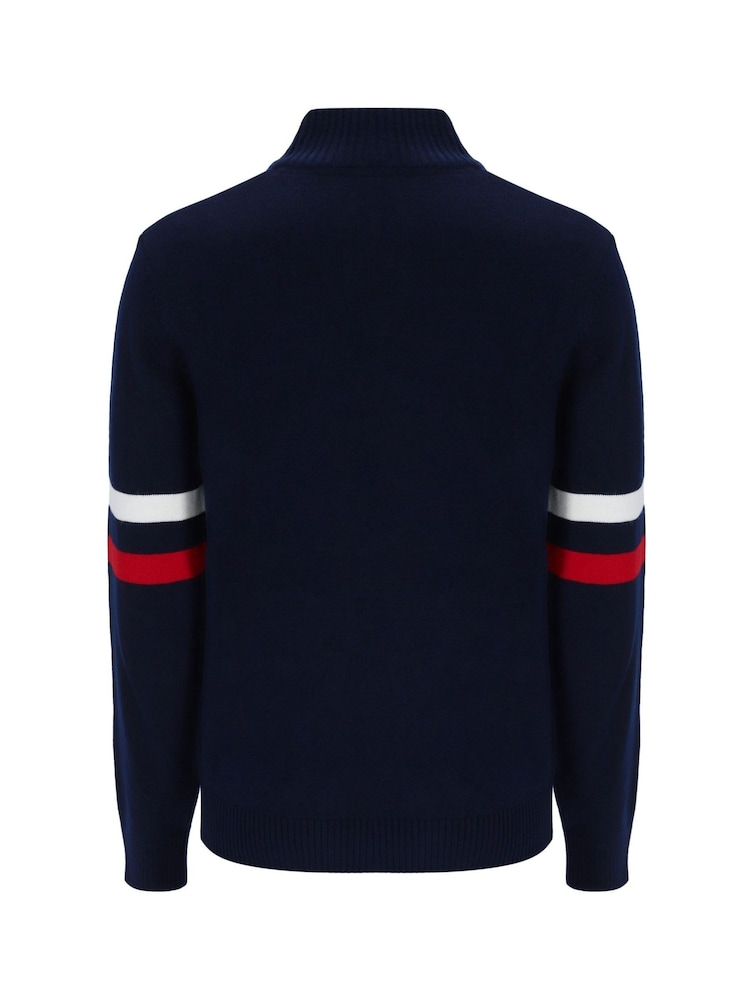 Fila Blue Harrison Knitted Quarter Zip Jumper - Image 5 of 5