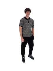 Fila Black Zano Knitted 100% Cotton Polo Shirt - Image 3 of 5