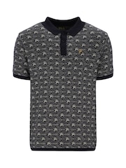 Fila Black Zano Knitted 100% Cotton Polo Shirt - Image 4 of 5
