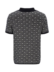 Fila Black Zano Knitted 100% Cotton Polo Shirt - Image 5 of 5
