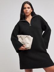 Simply Be Mini-Strickkleid mit Reissverschluss-Kragen - Bild 1 von 4