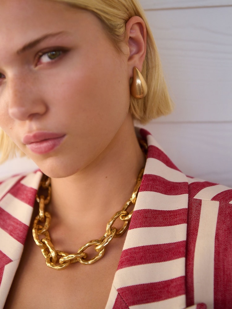 Red/Ecru Striped Blazer with Linen - Image 5 of 9