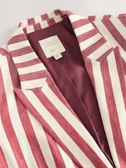 Red/Ecru Striped Blazer with Linen - Image 9 of 9