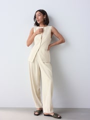 Natural Linen Rich Square Neck Waistcoat - Image 2 of 8
