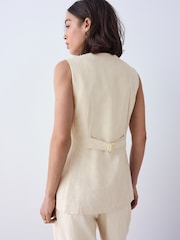 Natural Linen Rich Square Neck Waistcoat - Image 4 of 8