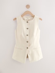 Natural Linen Rich Square Neck Waistcoat - Image 5 of 8