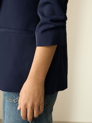 Navy Relaxed Ruched Sleeve Blazer - Image 5 of 5