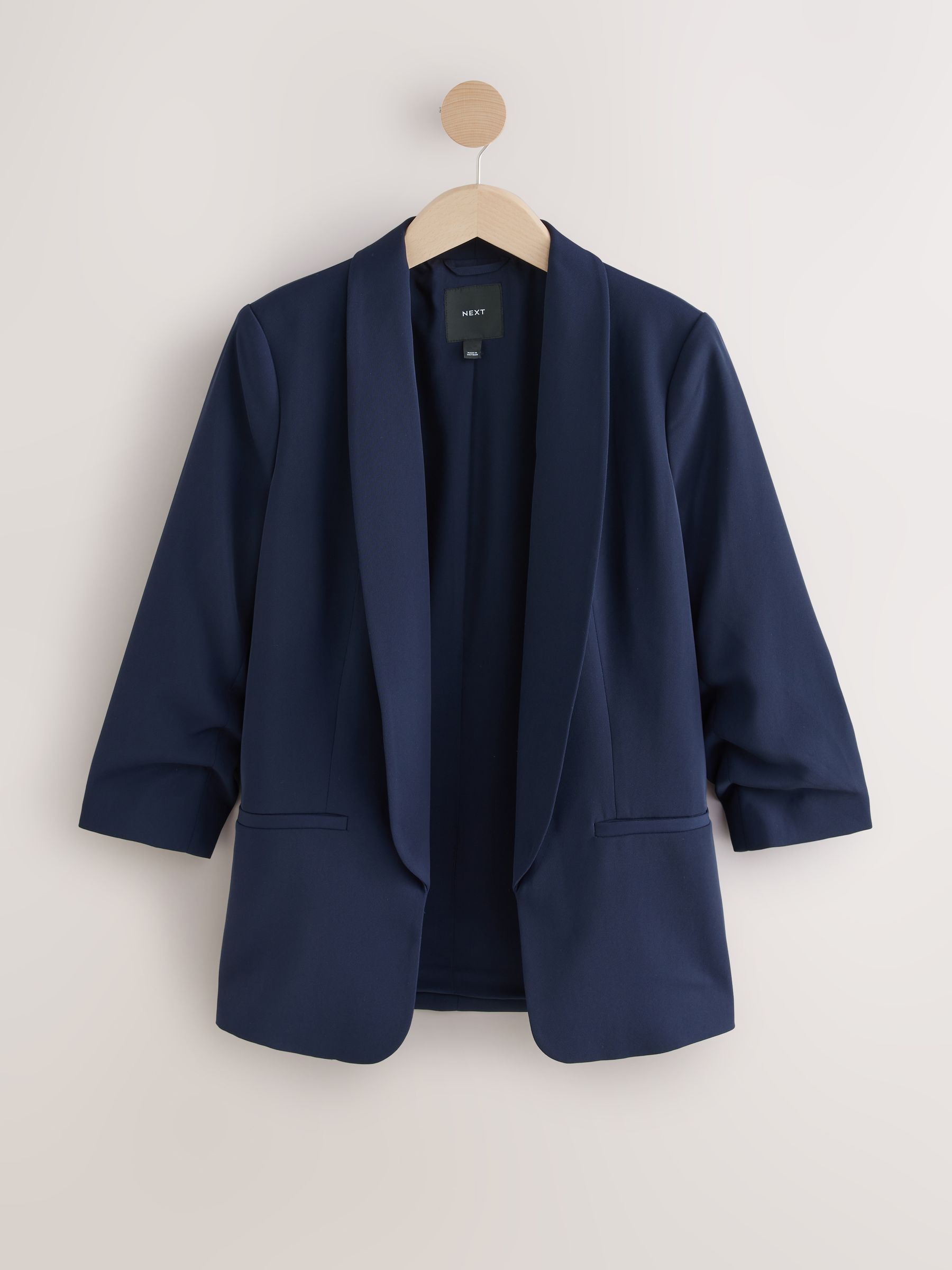 Buy Navy Blue Relaxed Ruched Sleeve Blazer from Next Singapore