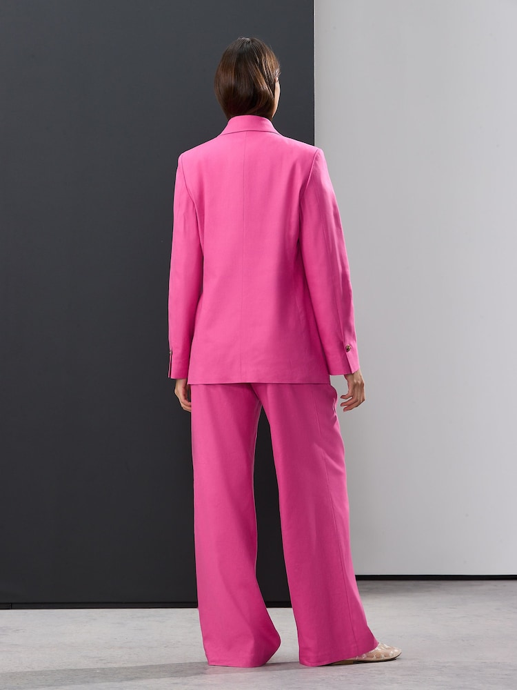Pink Tailored Blazer with Linen - Image 3 of 7
