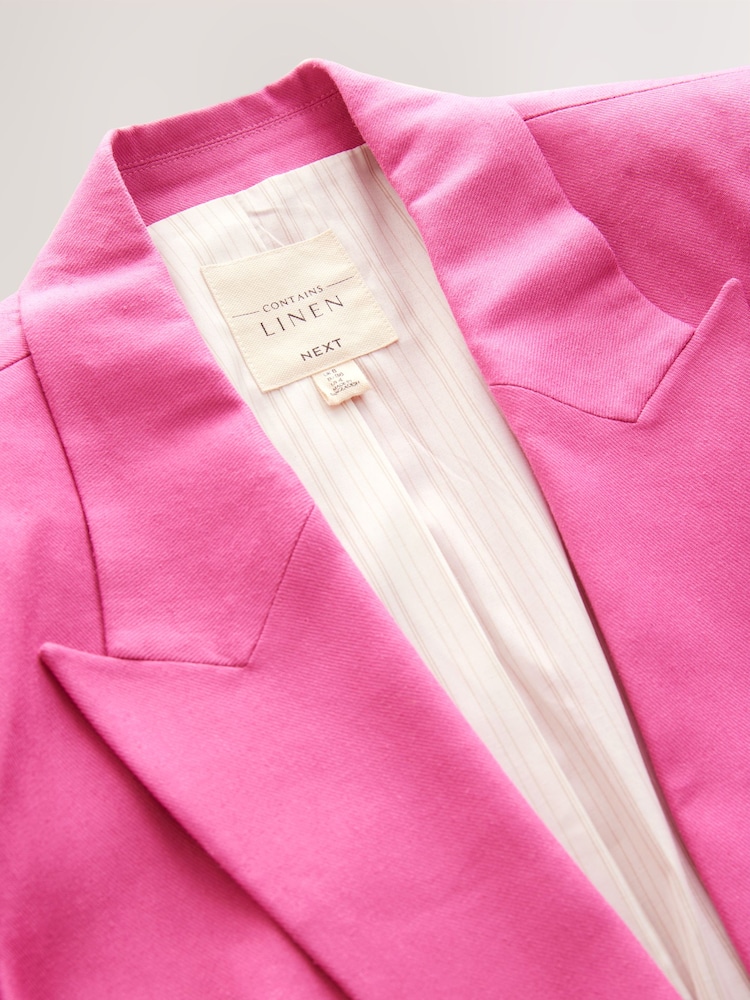 Pink Tailored Blazer with Linen - Image 6 of 7