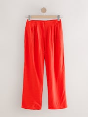 Red Ripple Textured Wide Leg Trousers - Image 6 of 8