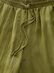 Green Elasticated Tie Waist Wide Leg Trousers - Image 7 of 8