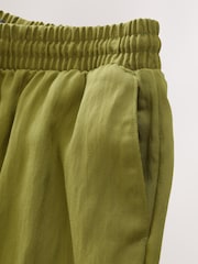 Green Elasticated Tie Waist Wide Leg Trousers - Image 8 of 8
