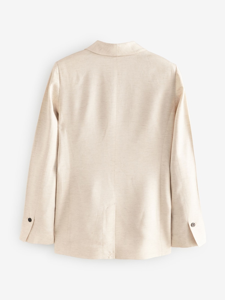 White N. Premium Tailored Single Breasted Blazer with Linen - Image 3 of 5