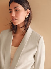 White N. Premium Tailored Single Breasted Blazer with Linen - Image 6 of 10
