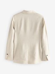 White N. Premium Tailored Single Breasted Blazer with Linen - Image 8 of 10