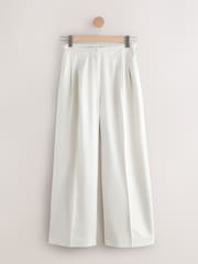 White N Premium Wide Leg Trousers with Linen - Image 6 of 8
