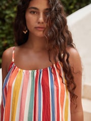Multi Stripe Textured Beaded Summer Maxi Dress - Image 4 of 9