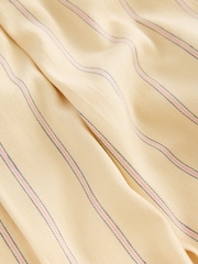 Yellow Striped Elastic Back Wide Leg Trousers with Linen - Image 7 of 7