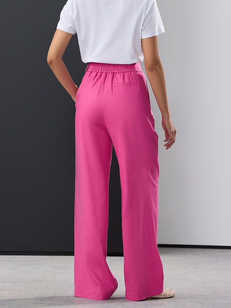 Rose - Pantalon ample à dos élastique avec Lin - Image 3 of 4