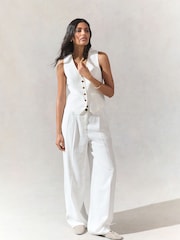 White Button Through V-Neck Waistcoat - Image 2 of 8