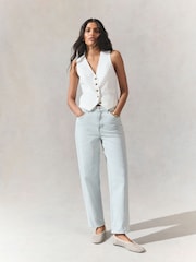 White Button Through V-Neck Waistcoat - Image 3 of 8