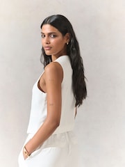 White Button Through V-Neck Waistcoat - Image 5 of 8