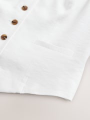 White Button Through V-Neck Waistcoat - Image 7 of 8