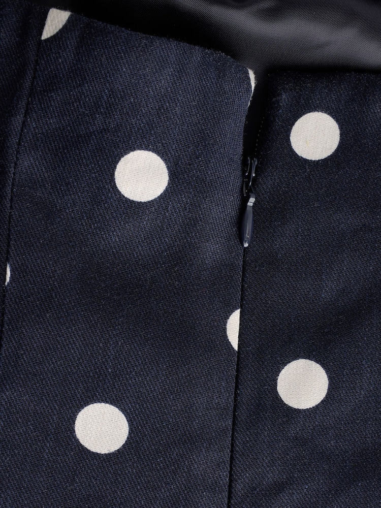 Navy/White Polka Dot Bandeau Top with Linen - Image 8 of 8