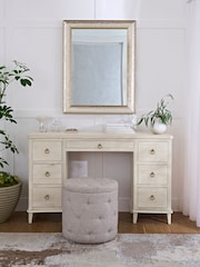 White Sadie Solid Mango Wood 7 Drawer Console Dressing Table - Image 1 of 13
