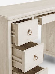White Sadie Solid Mango Wood 7 Drawer Console Dressing Table - Image 10 of 13