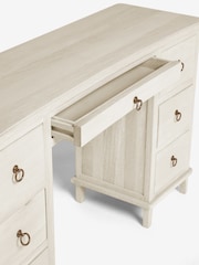 White Sadie Solid Mango Wood 7 Drawer Console Dressing Table - Image 11 of 13