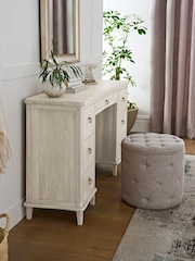 White Sadie Solid Mango Wood 7 Drawer Console Dressing Table - Image 3 of 13